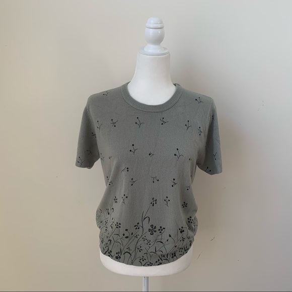 Sag Harbor Floral Nature Print Knit Tee Shirt - Picture 5 of 5
